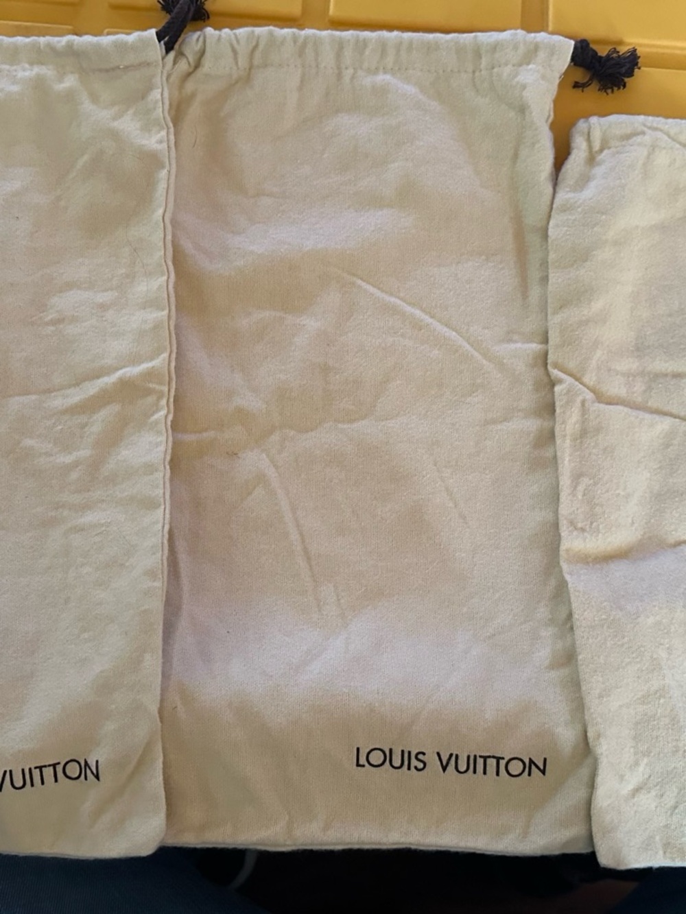 Louis Vuitton Beige drawstring Dust Bags Set of 3